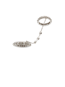 "MARINA Collection Double White Gold Ring with White Diamonds | Sea Warrior's Brilliance"