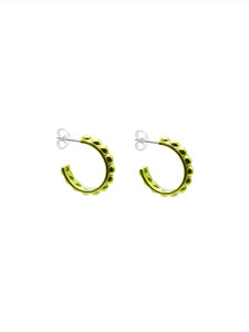 Marina Silver Hoops Earrings Big limited edition green